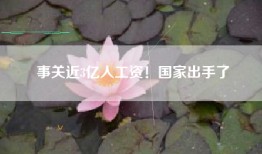事关近3亿人工资！国家出手了
