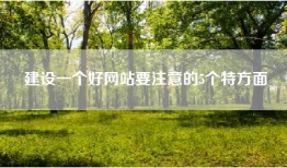 建设一个好网站要注意的5个特方面