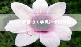 手机声卡排行（手机声卡排行榜）