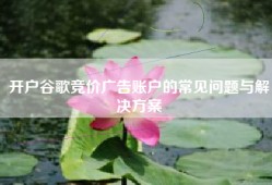 开户谷歌竞价广告账户的常见问题与解决方案