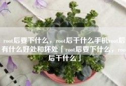 root后要下什么，root后干什么手机root后有什么好处和坏处「root后要下什么，root后干什么」