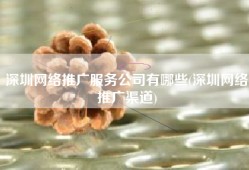 深圳网络推广服务公司有哪些(深圳网络推广渠道)