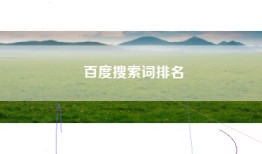 百度搜索词排名