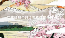 买手机那个好（手机买那个好点）