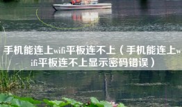 手机能连上wifi平板连不上（手机能连上wifi平板连不上显示密码错误）