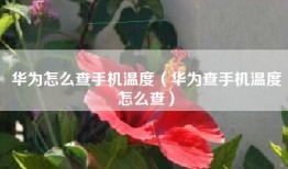 华为怎么查手机温度（华为查手机温度怎么查）