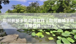 如何删掉手机自带软件（如何删掉手机自带软件vivoy53）
