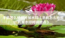 手机怎么给照片加水印（手机怎么给照片加水印时间地点）