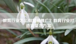 教育行业怎么做营销推广？教育行业打造流量池方案
