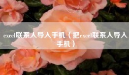 excel联系人导入手机（把excel联系人导入手机）