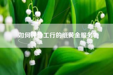 如何评价工行的纸黄金服务？