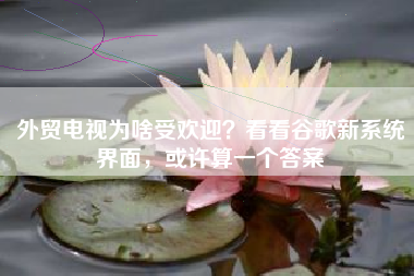 外贸电视为啥受欢迎？看看谷歌新系统界面，或许算一个答案