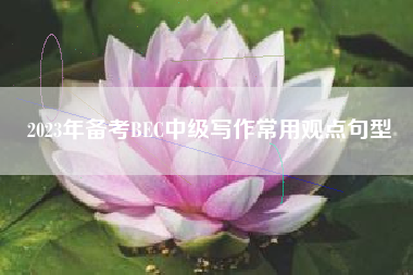 2023年备考BEC中级写作常用观点句型