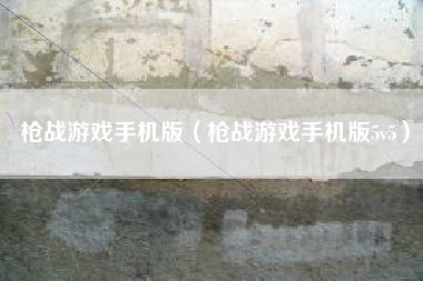 枪战游戏手机版（枪战游戏手机版5v5）