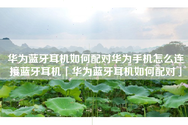 华为蓝牙耳机如何配对华为手机怎么连接蓝牙耳机「华为蓝牙耳机如何配对」